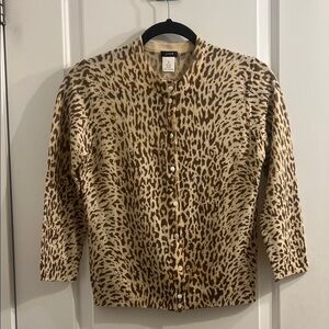 J. Crew Animal Print Cardigan
